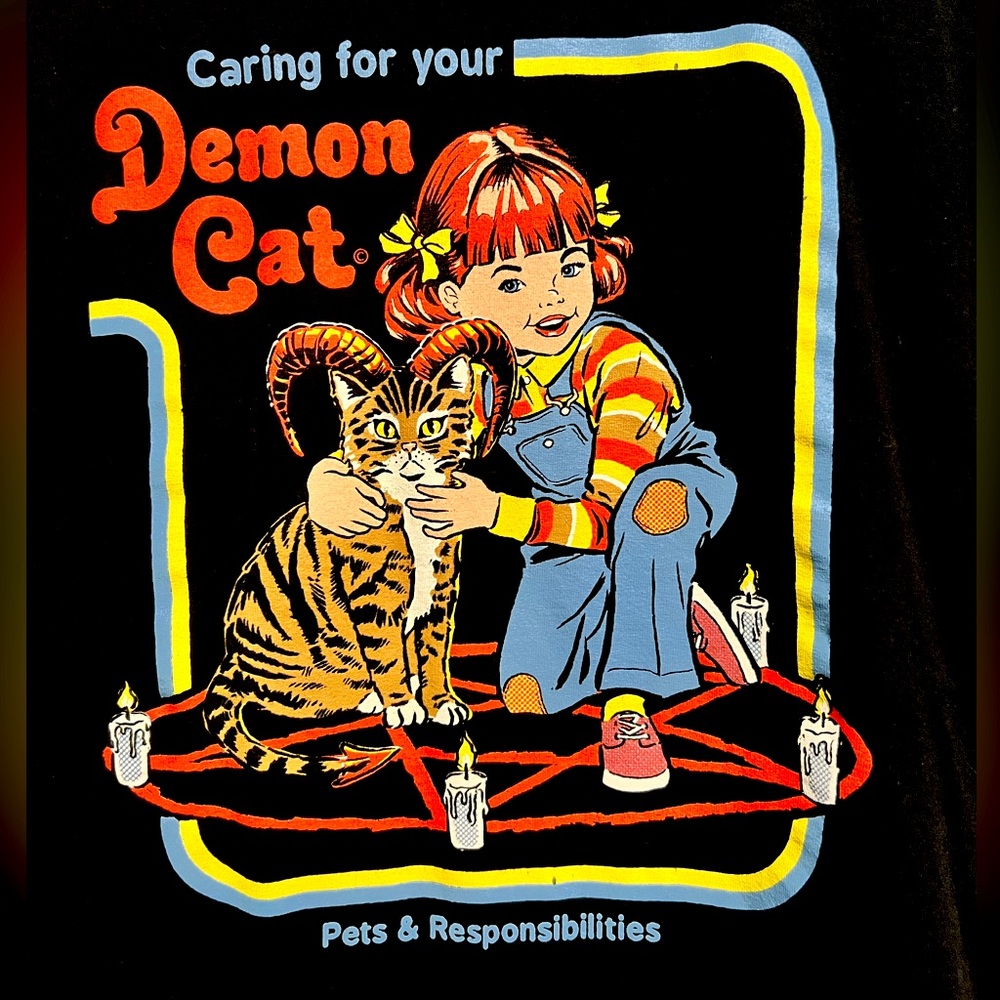 Caring for your demon cat T-shirt medium and in great condition.